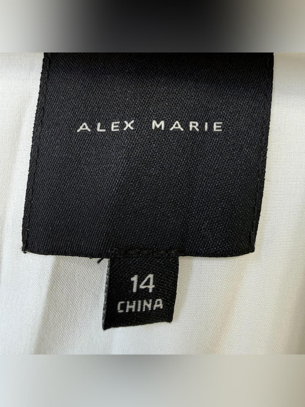 Alex Marie White Textured Fit & Flare Dress Size 14 - Picture 6 of 7